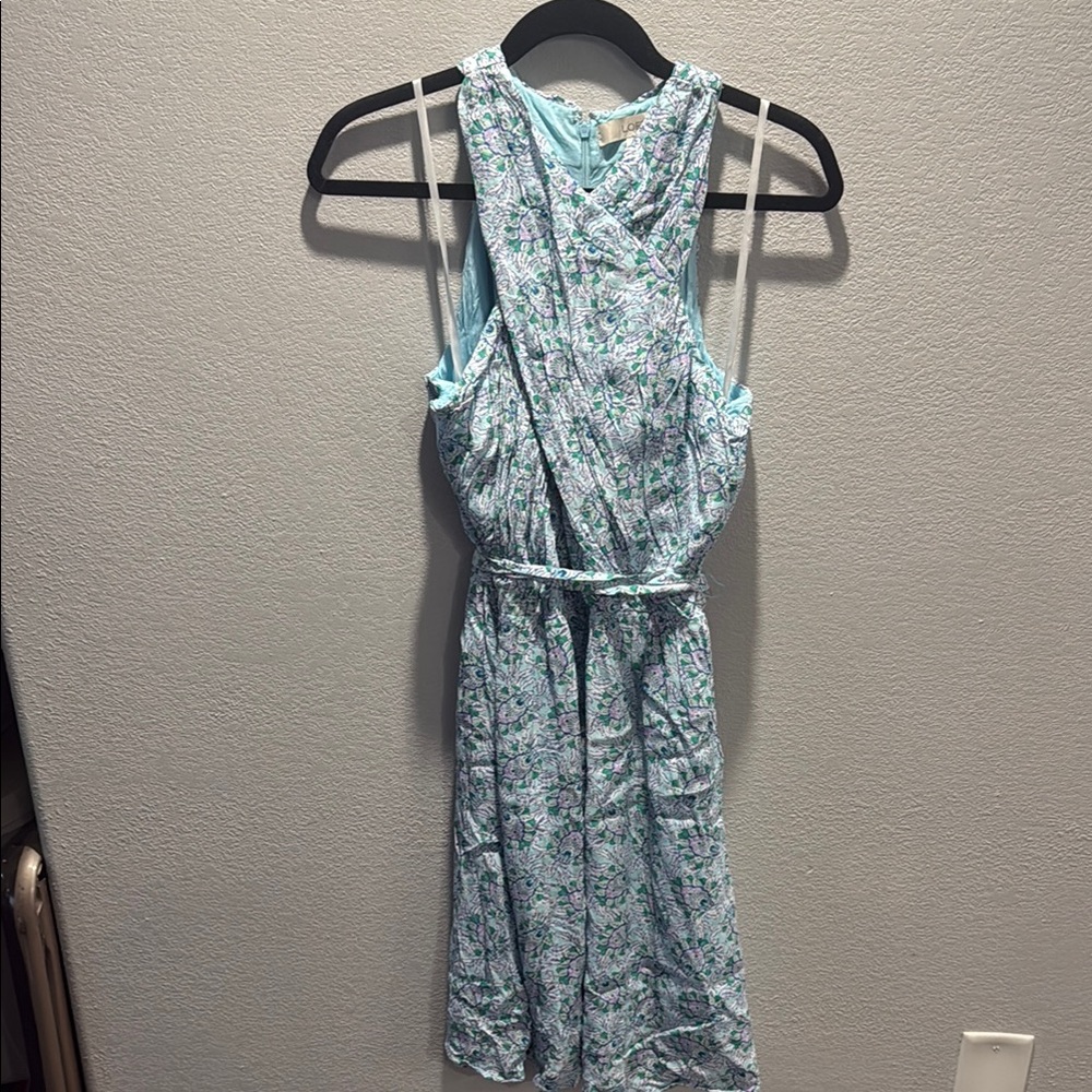 Floral Sleeveless Dress - Blue